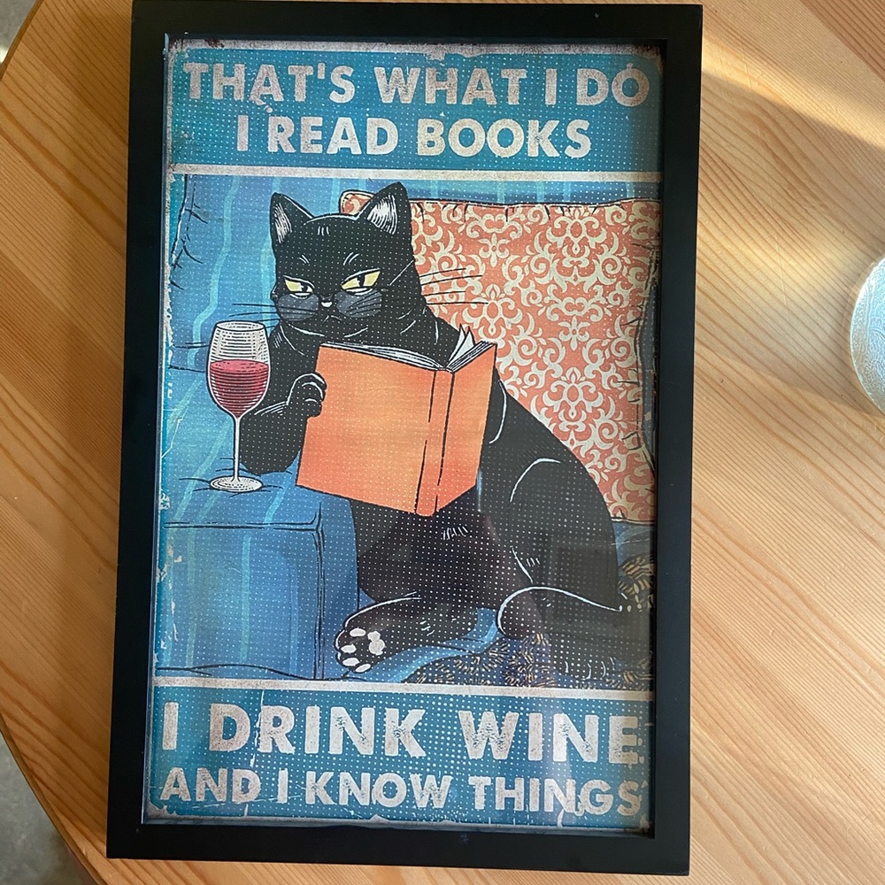 Framed cat sign